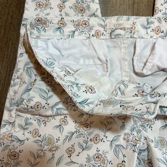 LOFT Cream Floral Straight Leg Jeans - Picture 5 of 9